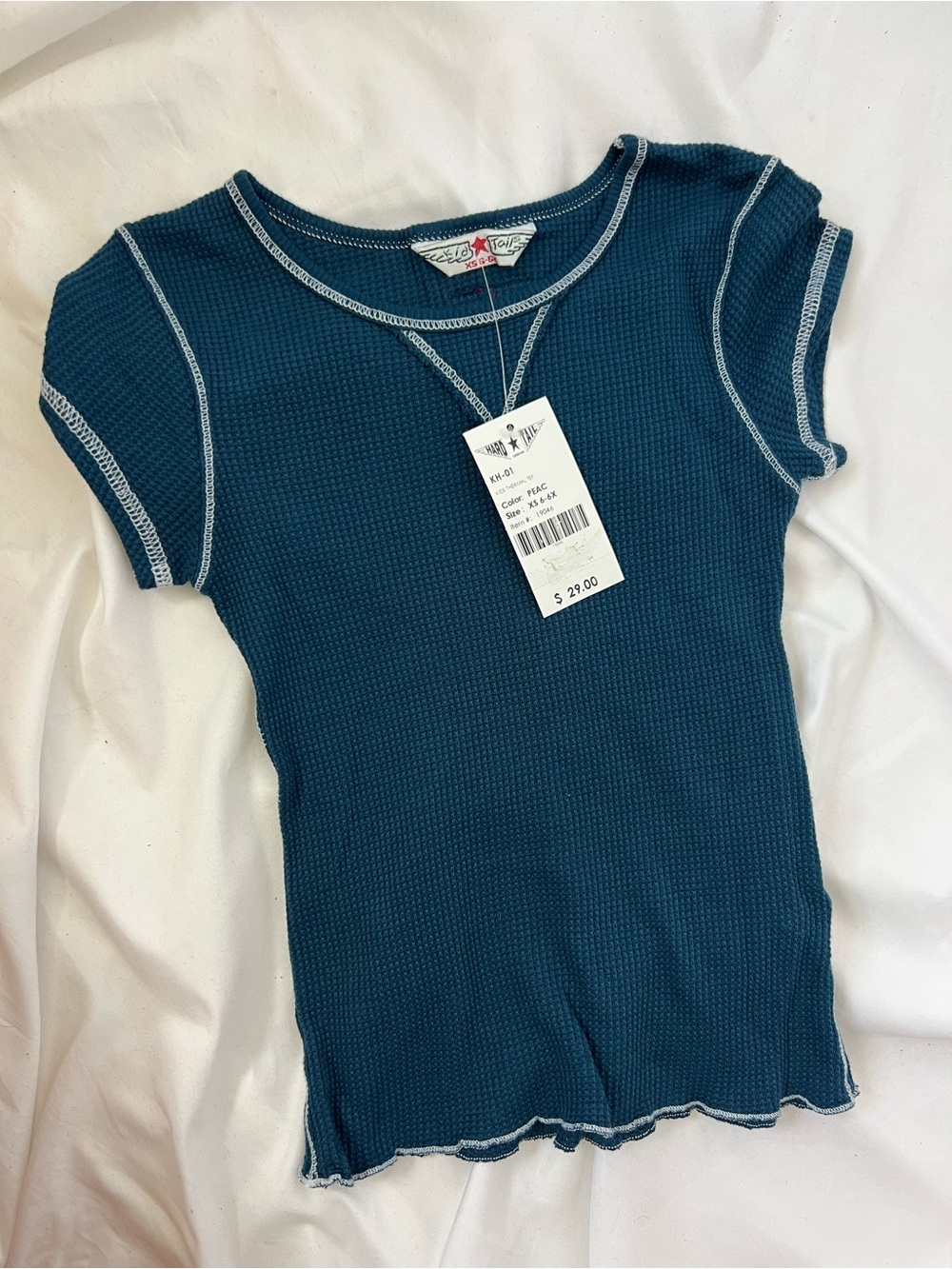 NWT Girls HARD TAIL Teal* Thermal Tee